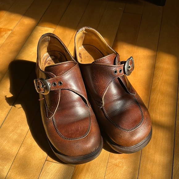 Dr. Martens Shoes - Vintage 90’s Dr. Martens 8496 Brown Leather Platform Shoes